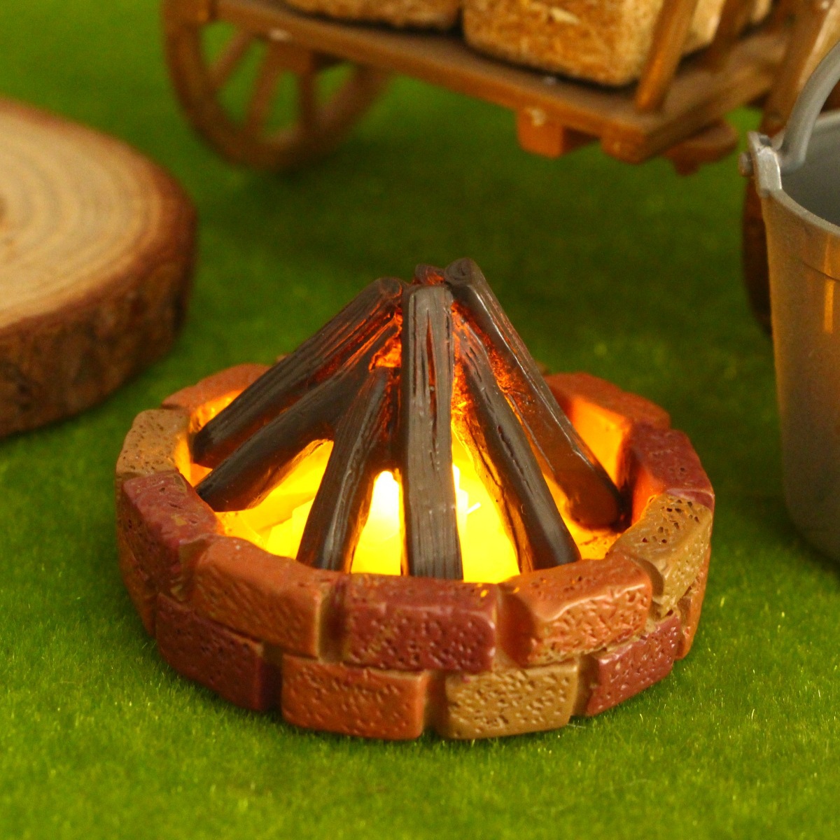Outdoor Furniture Resin - Mini camino informato illuminato per casa