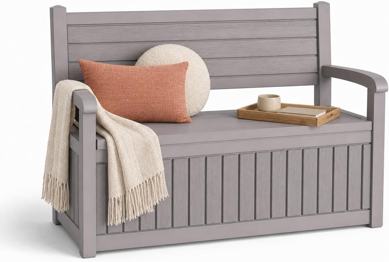 Outdoor Furniture Resin - Panca Contenitore da Esterno da 100
