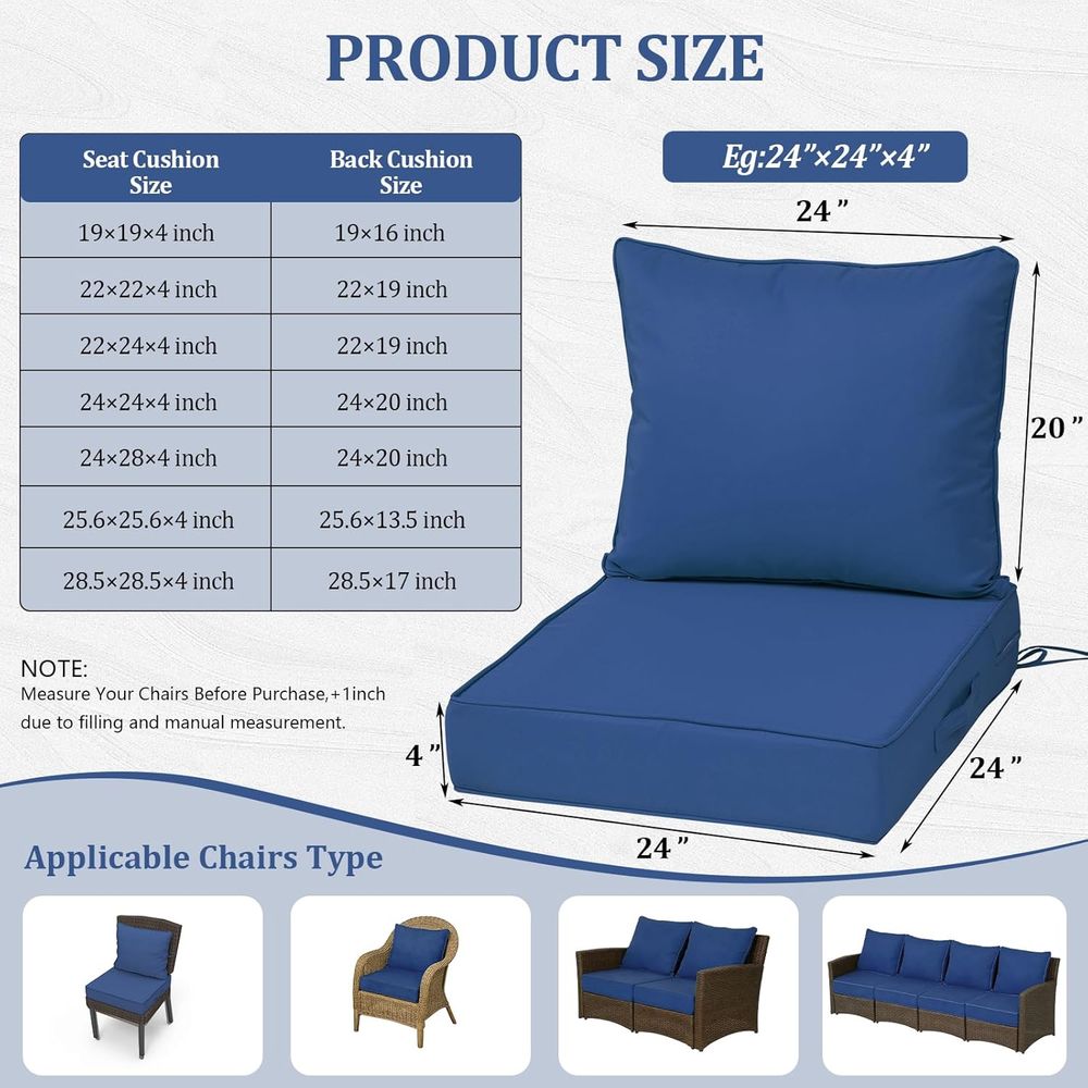 Set di 4 Cuscini Profondi per  - Outdoor Furniture Cushion recensione e prezzo