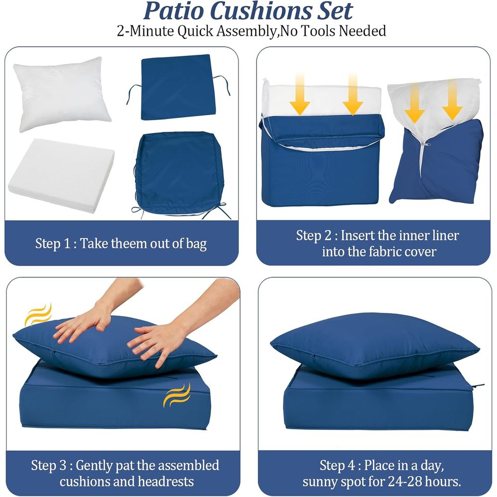 Set di 4 Cuscini Profondi per  - Outdoor Furniture Cushion recensione e prezzo