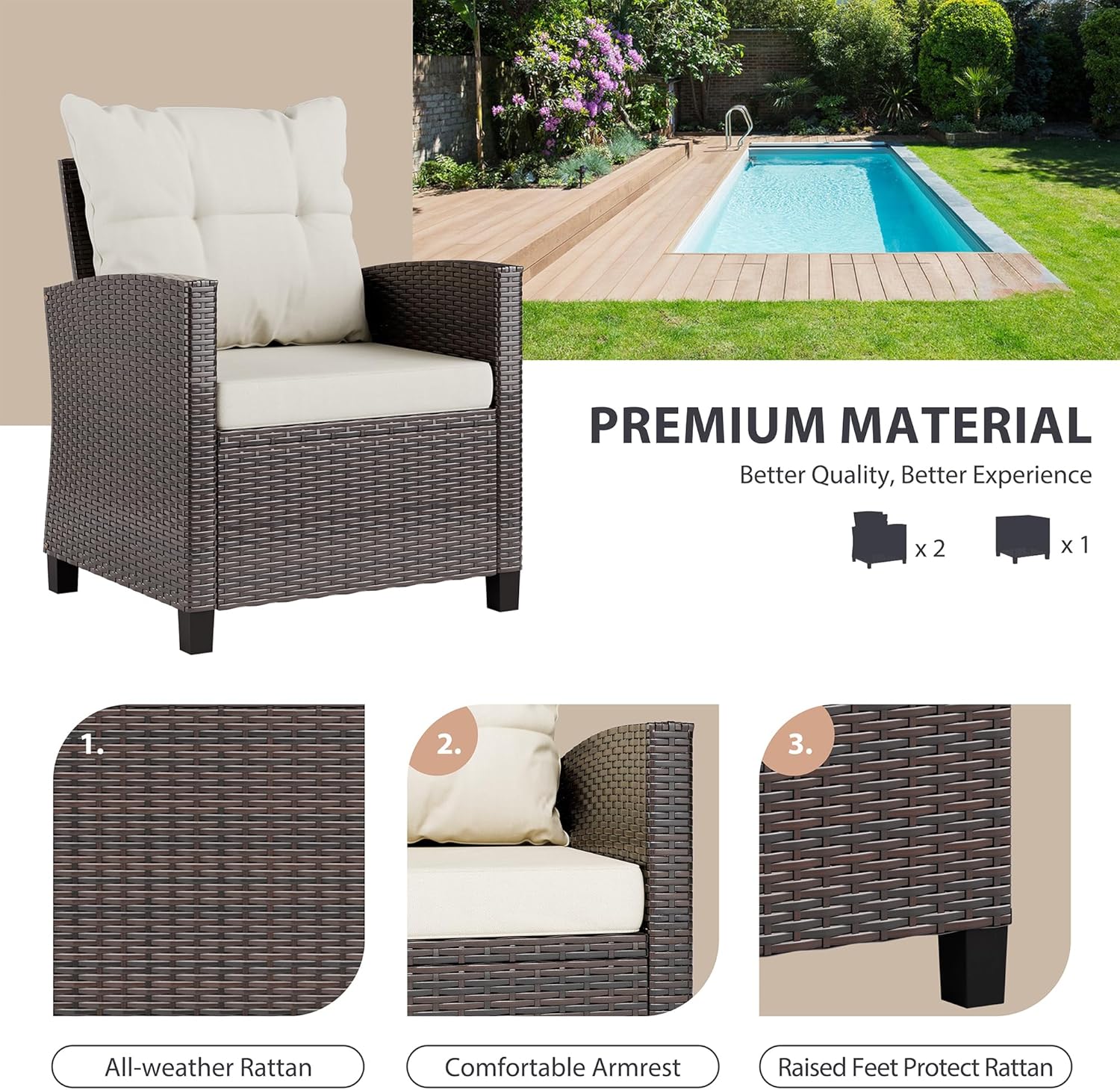 Set da bistrot da veranda in v - Outdoor Furniture Cushion recensione e prezzo